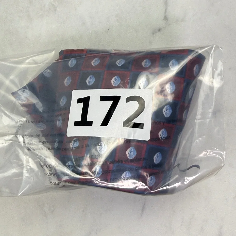Pfizer 100% Silk Tie Red Navy Logo Pharmaceutical Drug Rep Medical Promo